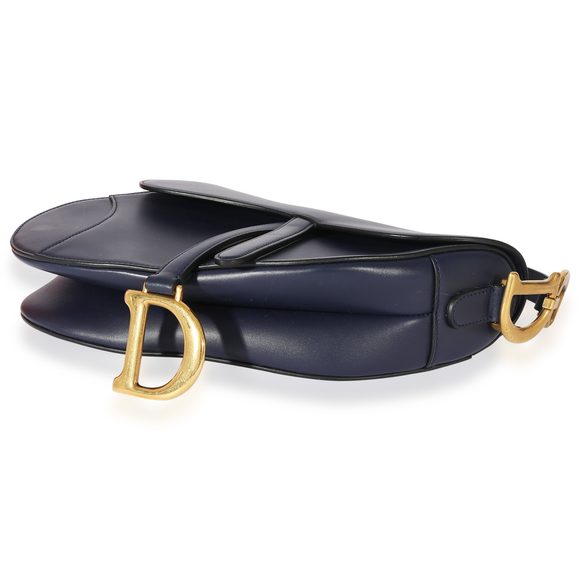 Dior Navy Leather Saddle Bag - Picture 7 of 9